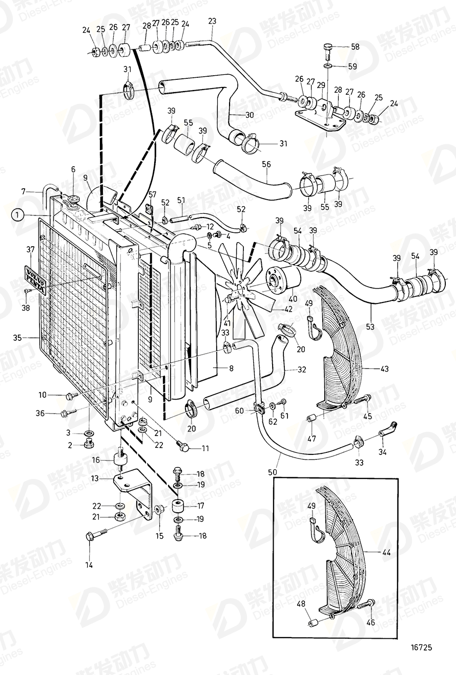 VOLVO Charge air pipe, induction manifold 865184 Drawing
